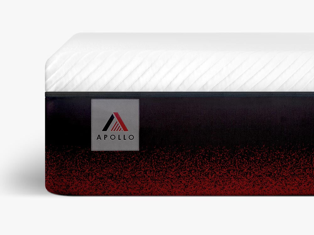 apollo-mattress-04 Vue rapprochée de l'étiquette du matelas Apollo